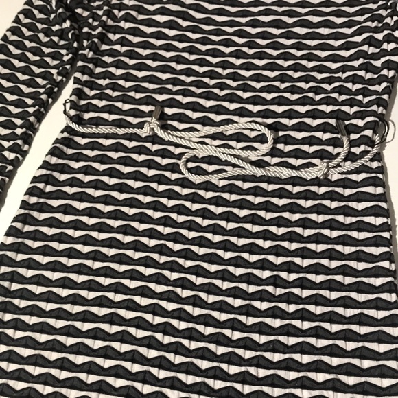 Sharagano dress sz 4 NEW stretch bodycon gray black white - Picture 4 of 8